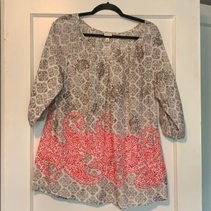 Mosaic Patterned Tunic Top - XL